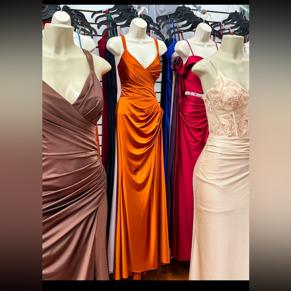 Rust Orange bridemaid dress